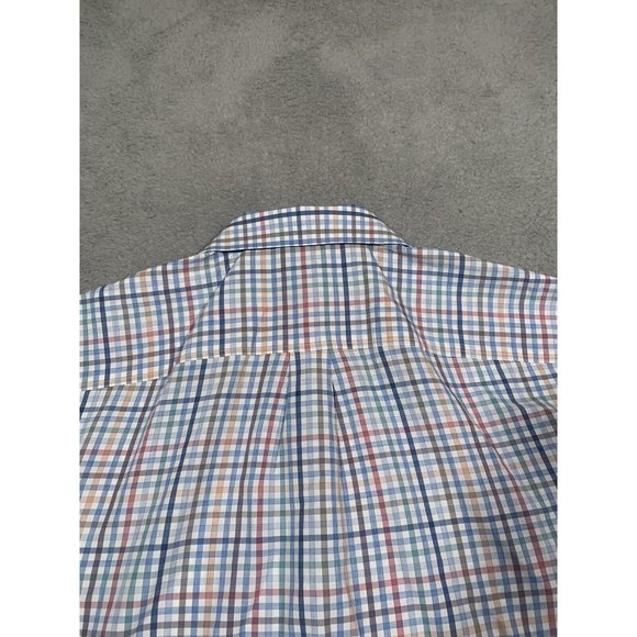Johnnie O Men's Plaid Button Down Collared Cotton Shirt Medium Santa Monica - Picture 12 of 13